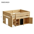 thumbnail image 2 of Harper & Bright Designs Full Size Low Loft Bed with Storage Cabinet and Chalkboard Panel, Full Wooden Loft Bed Frame with Storage Shelves for Bedroom, Natural, 2 of 10