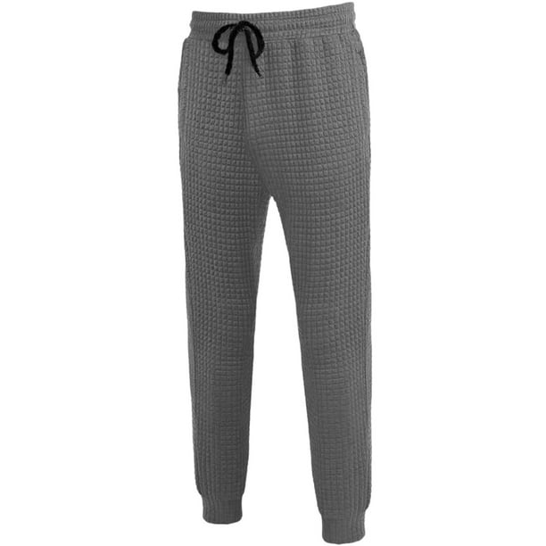 Pantalones largos de moda para hombre, de color liso, cómodos, informales, con cordón para fitness.