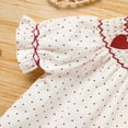 thumbnail image 4 of ZEHJUHAN Toddler Girls' Heart Embroidered Dress, Polka Dot Bubble Sleeve A-Line Dress with Back Buttons White，3-6M, 4 of 7