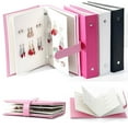 thumbnail image 1 of Large Capacity Leather Earring Organizer Book - Holds 42 Pairs, Double-Sided Hanging Display for Jewelry Storage, 1 of 4