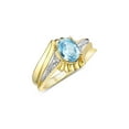thumbnail image 4 of RYLOS Rings for Women 14K Gold Plated Silver Swirl Z Ring 7X5MM Oval Gemstone &  Diamond Rings December Blue Topaz Jewelry Size 10, 4 of 8