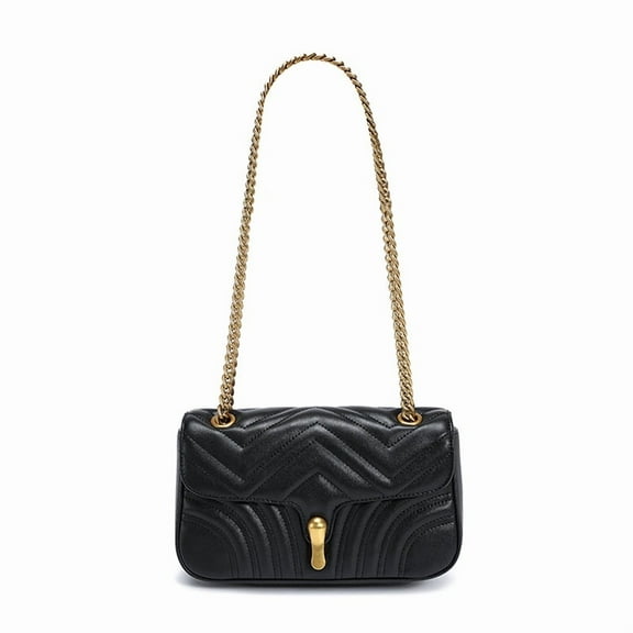 Genuine Leather Women's Bag Chain Shoulder Bag Cowhide Crossbody Purse Handbag