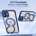 thumbnail image 4 of ELEHOLD Case for iPhone 16 Plus, Military Drop Protection Slim Case with 360° Rotatable Magnetic Ring Stand,Blue, 4 of 10