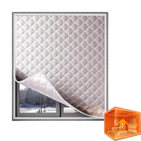 Cubierta De Aislamiento para,Winter Insulated Window Cover,Thermal Insulated Window Cover 3 Cotton Windows Blanket Heavy Duty Windows Insulation Kit for Winter to Keep Warm (35.43 in × 59.06 in)