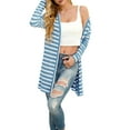 thumbnail image 2 of Cueply Womens Cardigan Long Sleeve lightweight Striped Open Front Casual Button Loose Knit Sweater, 2 of 6
