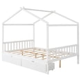 thumbnail image 5 of Aukfa Full House Bed with Storage Drawers, Wood Montessori Bed - White, 5 of 8