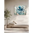 thumbnail image 5 of Teal Octopus Coastal Wall Art for Living Room,Canvas Picture Wall Decor for Bathroom Bedroom,Summer Beach Nautical Starfish Retro Painting Artwork for Office Kitchen Hallway Dining Room Decor 12"x16", 5 of 8