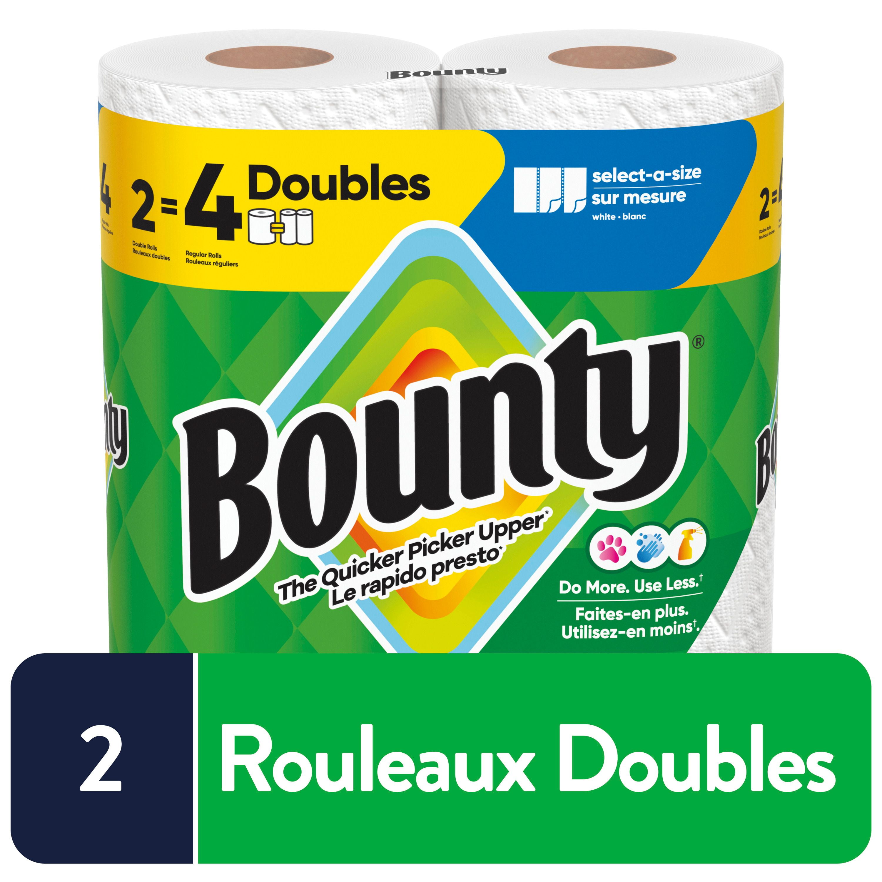 Essuie-tout Bounty Sur mesure, blanc, 2 rouleaux doubles par rouleau