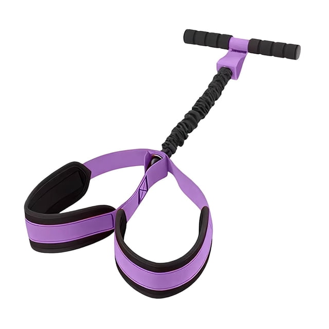 Banda de resistencia de pedal multifunción, cuerda elástica para ejercicios de fitness. Púrpura