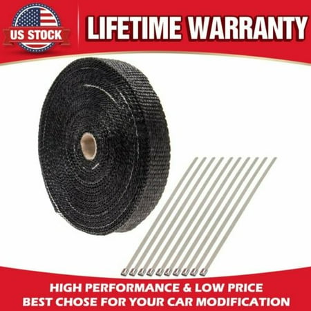 1 inch by 50 feet Exhaust Tape Titanium Exhaust Manifold Header Wrap  Car Motor