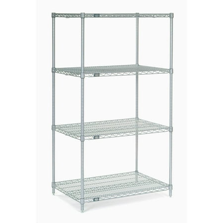 

Nexelate Wire Shelving Starter Unit Silver Epoxy 36 W X 14 D X 86 H