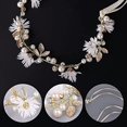 thumbnail image 4 of Diadema nupcial con perlas artificiales y flores para dama de honor - Accesorio para el cabello para niñas y mujeres ER, 4 of 5