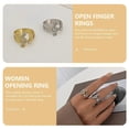 thumbnail image 2 of Musical Note Ring Adjustable Opening Ring Rhinestone Open Finger Ring for Daily Wear, 2 of 4