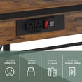 thumbnail image 4 of Bakers Rack with Power Outlet Kitchen Microwave Stand Cart 3 Tier Coffee Bar Table Kitchen Storage Shelf Rack with 10 S-Shaped Hooks for Living Room Dining Room Office Brown, 4 of 8