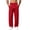 A Red, variant on Men's Casual Pants Dqueduo Men's Solid Color Stretch Loose Casual Multi Pocket Elastic Waistband Wide Leg Pants Long Trousers Black XL