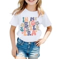 thumbnail image 2 of ibiyuan Big Sister Shirts for Girls 14-16 Promoted To Big Sister Girls T Shirts Baby Announcement Holiday Short Sleeve Toddler Girl Shirts 2t Big Sister Outfit Basic Tee Baby Girl Tops, 2 of 4