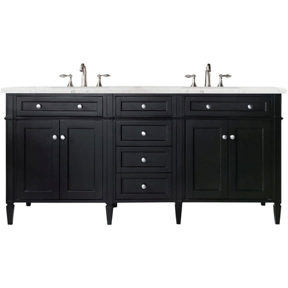 James Martin Vanities 650-V72-BKO-3EJP Brittany 72" Double Basin Poplar Wood Vanity Set -