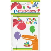 Happy Birthday 'Dino Party' Invitations w/ Envelopes (8ct)