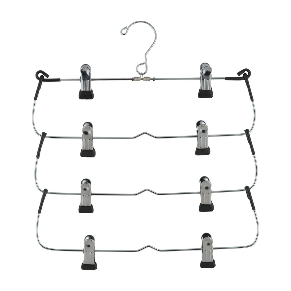 Neu Home 4 Tier Fold Up Metal Skirt Hanger, Silver, 1 Count Walmart