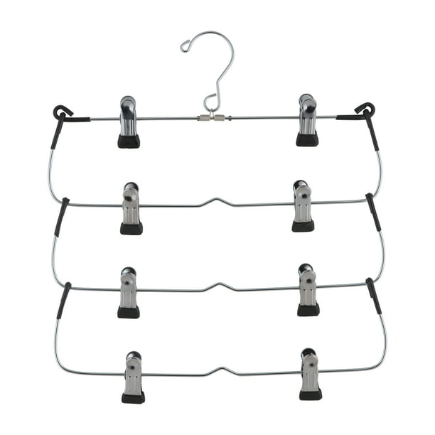 Organize It All 4 Tier Fold Up Metal Skirt Hanger, Silver, 1 Count ...