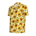thumbnail image 2 of Balery Sunflowers Printed Men’s Short Sleeve Polo Shirt, Midweight Men's Shirt,Golf Polo shirts -Medium, 2 of 9