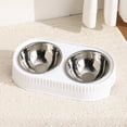 thumbnail image 2 of Elevated Stainless Steel Double Pet Bowls Food and Water Tilted Raised Stand Design Neck Protection Non-Slip Spill-Proof Large Capacity Feeding Station, 2 of 3