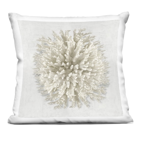 Stupell Industries Natural Round Coral Design by Caroline Kelly Throw Pillow