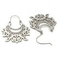 thumbnail image 3 of Non-Tarnish 304 Stainless Steel Hollow Hoop Earrings Bohemia Theme Earrings Stainless Steel Color 49x34x1mm, 3 of 3