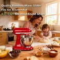 thumbnail image 5 of Mixer Slider Compatible with Kitchen aid 4 .5-5 Qt Stand Mixer Wood Kitchen Countertop Storage Mover Sliding Caddy(Brown), 5 of 5