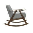 thumbnail image 2 of Lexicon Waithe Mid-Century Textured Fabric Rocking Chair in Dark Walnut/Gray, 2 of 6