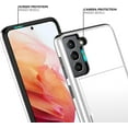 thumbnail image 4 of Samsung S21 Case with Card Holder 5G 6.2 inch Dual Layer Heavy Duty Protective Galaxy S21 Case Hidden Card Slot Slim Wallet Case for Samsung S21(White), 4 of 14