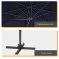 thumbnail image 6 of FLAME&SHADE 9×9FT Square Cantilever LED Umbrella For Your Outdoor Space – 240g Solution-Dyed Fabric, Aluminum Frame, and Innovative 360° Rotation System,Navy Blue, 6 of 6