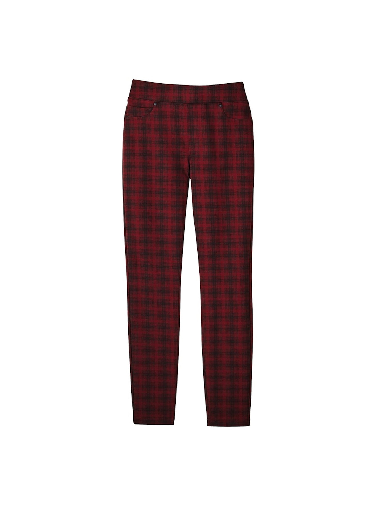 red plaid jeans