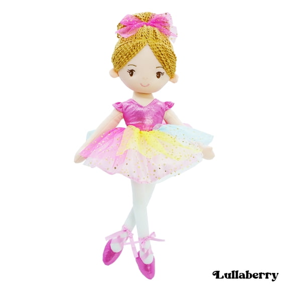 Lullaberry 16" Ballerina Princess Polina - Stuffed Plush Soft Doll - Pink Outfit - Gift for Toddler Girls