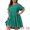Green, variant on DARING DIVA Women's Plus Size V Neck Ruffle Sleeve Swing A Line Tiered Dress 1X Green