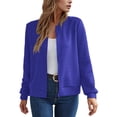 thumbnail image 2 of Lightweight Zip Up Jackets for Women Long Sleeve Casual Plain Waffle Jacket Fall Coat Outerwear, 2 of 6