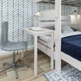 thumbnail image 3 of Plank+Beam Solid Wood Farmhouse Twin over Full L-Shaped Bunk Bed with Desk, White Wash, 3 of 6
