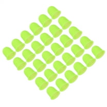 Uxcell Rubber Finger Tips, 30 Pack Silicone Thumb Fingertip Protector Finger Cots Covers Guard Pads Thimble Grips for Office Counting Sewing, Grass Green Large Size