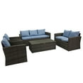 thumbnail image 2 of Incadozo 5PC All-Weather Wicker Patio Seating Set, Gray/Blue, 2 of 12