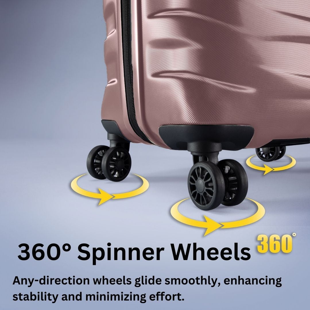 Skyway Luggage Camano Hardshell 28" Expandable Large Checked Luggage with Spinner Wheels, Pink Champagne