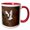 Red/White, variant on 3drose, Red Crowned Cranes in Snow, Hokkaido, 11oz Two-tone Red Mug
