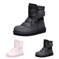 thumbnail image 4 of Otqutp Children Soft Bottom Sneakers Girls Boys Snow Boots Outdoor Warm Comfortable Non Slip Mid Calf Padded Small Big Kids Winter Shoes(Black,2.5-3 Years), 4 of 7