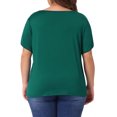 thumbnail image 3 of Agnes Orinda Women's Plus Size St. Patrick's Day Summer T-Shirts Casual Lace V Neck Short Sleeve Tunics Basic Tops Blouses 3X Dark Green, 3 of 6