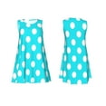 thumbnail image 7 of Picia Aqua And White Polka Dot Print Women’s Sleeveless Midi Swing Dress – A-Line Pleated Tank Sundress, Comfortable and Flowy T-Shirt Dress, 7 of 7