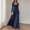 Navy, variant on Square Neck Bridesmaid Dresses for Women Trendy Solid Color Long Sleeve Empire Waist Pleated Gowns Wedding Guest Dress Maxi Formal Evening Dress Sky Blue XL