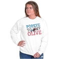 thumbnail image 4 of Popeye To My Olive Oyl Cute Couple Women Crewneck Sweatshirt Brisco Brands X, 4 of 6