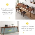 thumbnail image 6 of NELYE 63" Extra Long Two Person Simple Wooden Writing Desk, Walnut Finish, 6 of 7