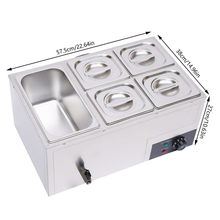 TFCFL Commercial Food Warmer Stainless Food Warmer with 4 Small