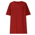 thumbnail image 5 of Krdevn Women's Casual Loose Fit Patch Back Design Short Sleeve Round Neck T Shirt Comfortable Pure Color Blouse Top for Daily Wear,Women's Tops, Tees & Blouses,Size:S, 5 of 7