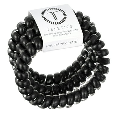TELETIES Large Hair Ties, Jet Black